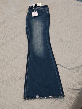 KanCan Women's Flare Jeans in Dark Blue Wash